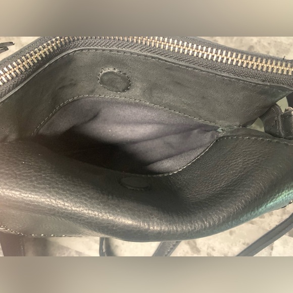 Latico Black Leather small studded crossbody bag purse silver studs - Picture 3 of 7